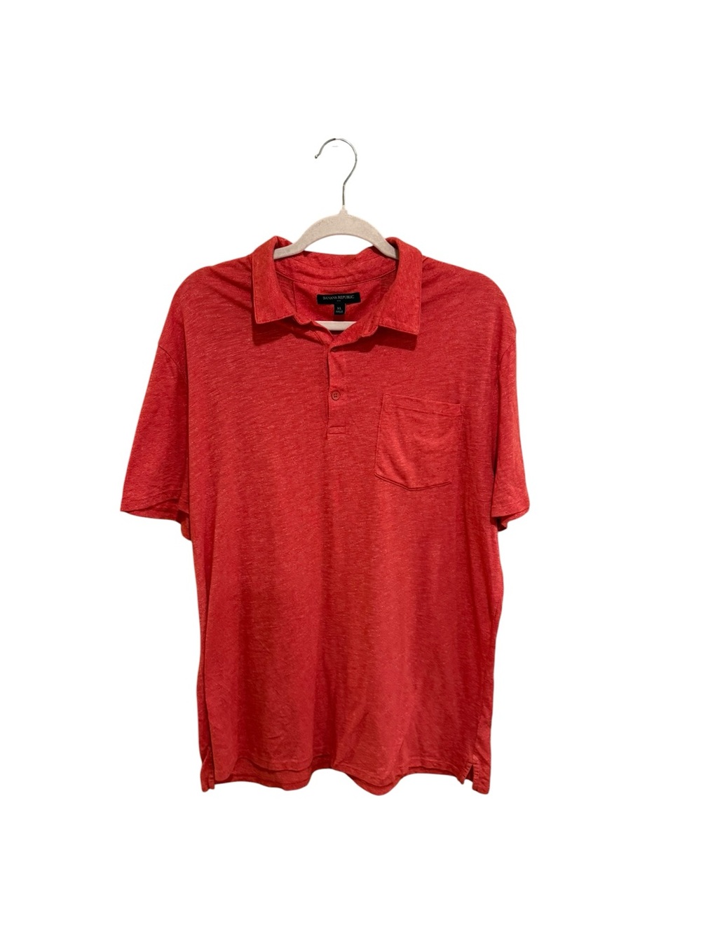 Banana Republic Men’s Cotton Blend Deep Salmon Short-Sleeve Polo - Size XL